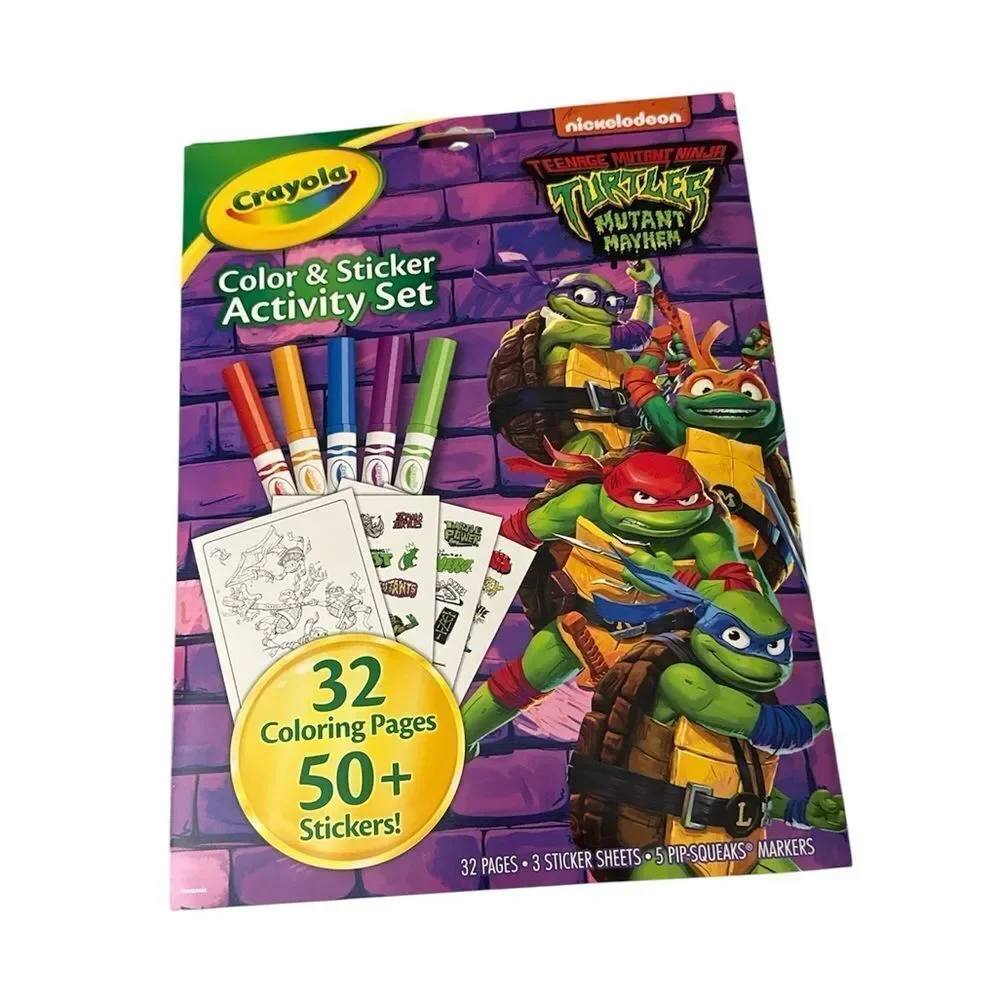 TMNT Coloring & Activity Book With Tattoos NWT